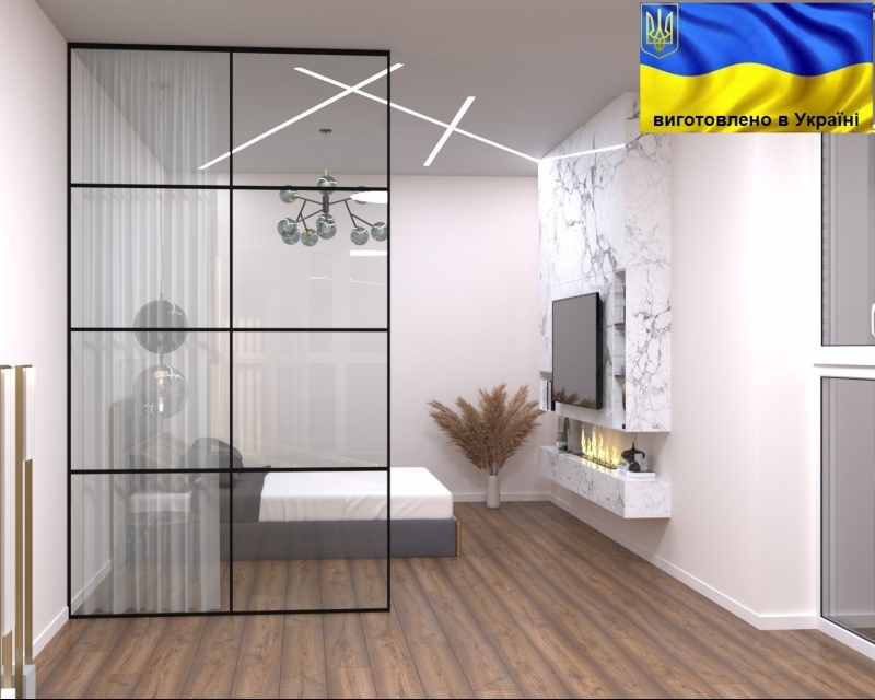 Скляна Loft ПЕРЕГОРОДКА Heze нерухома
