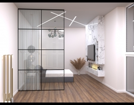 Скляна Loft ПЕРЕГОРОДКА Heze нерухома